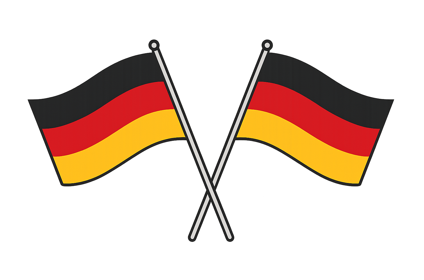 Crossed German Flags Icon Transparent Background