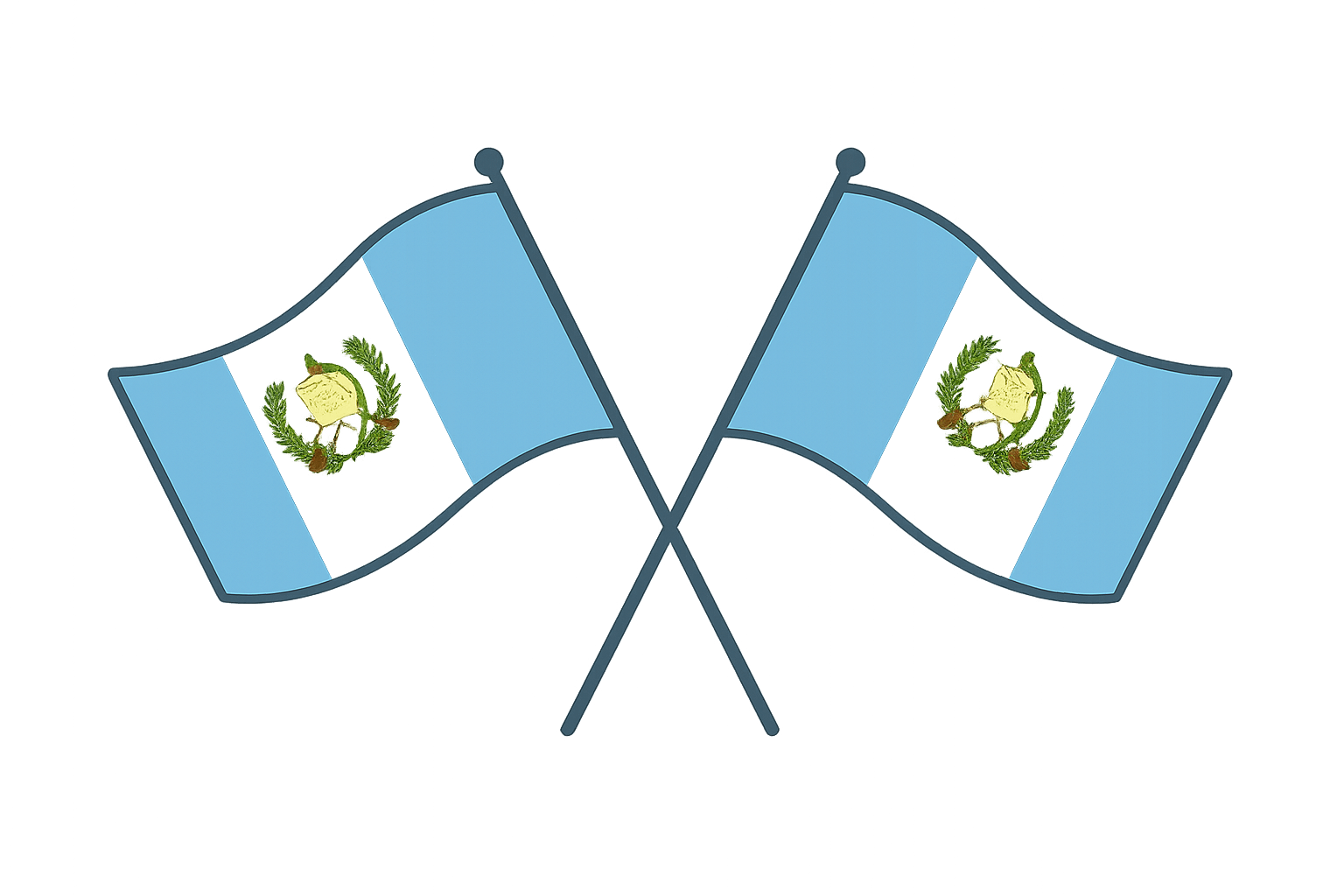 Crossed Guatemala Flags Icon Transparent Background