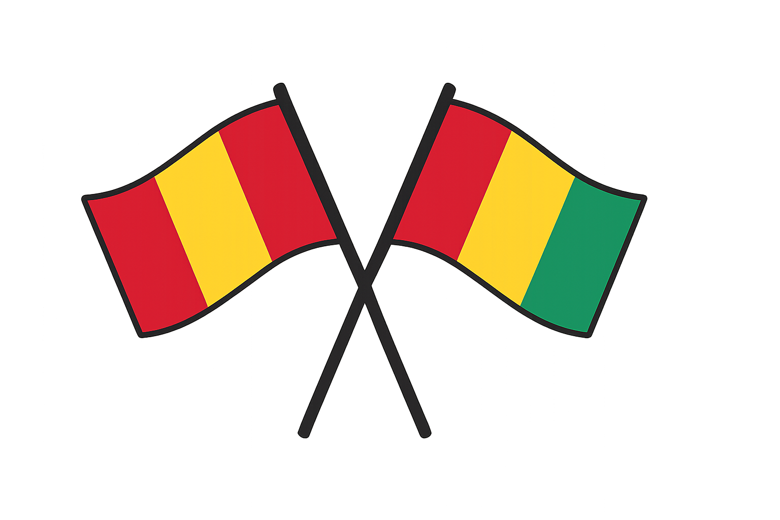Crossed Guinea and Flag Icon Transparent Background