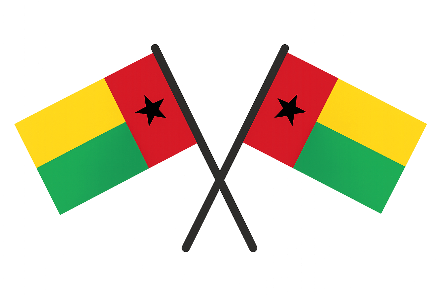Crossed Guinea-Bissau Flags Icon Transparent Background