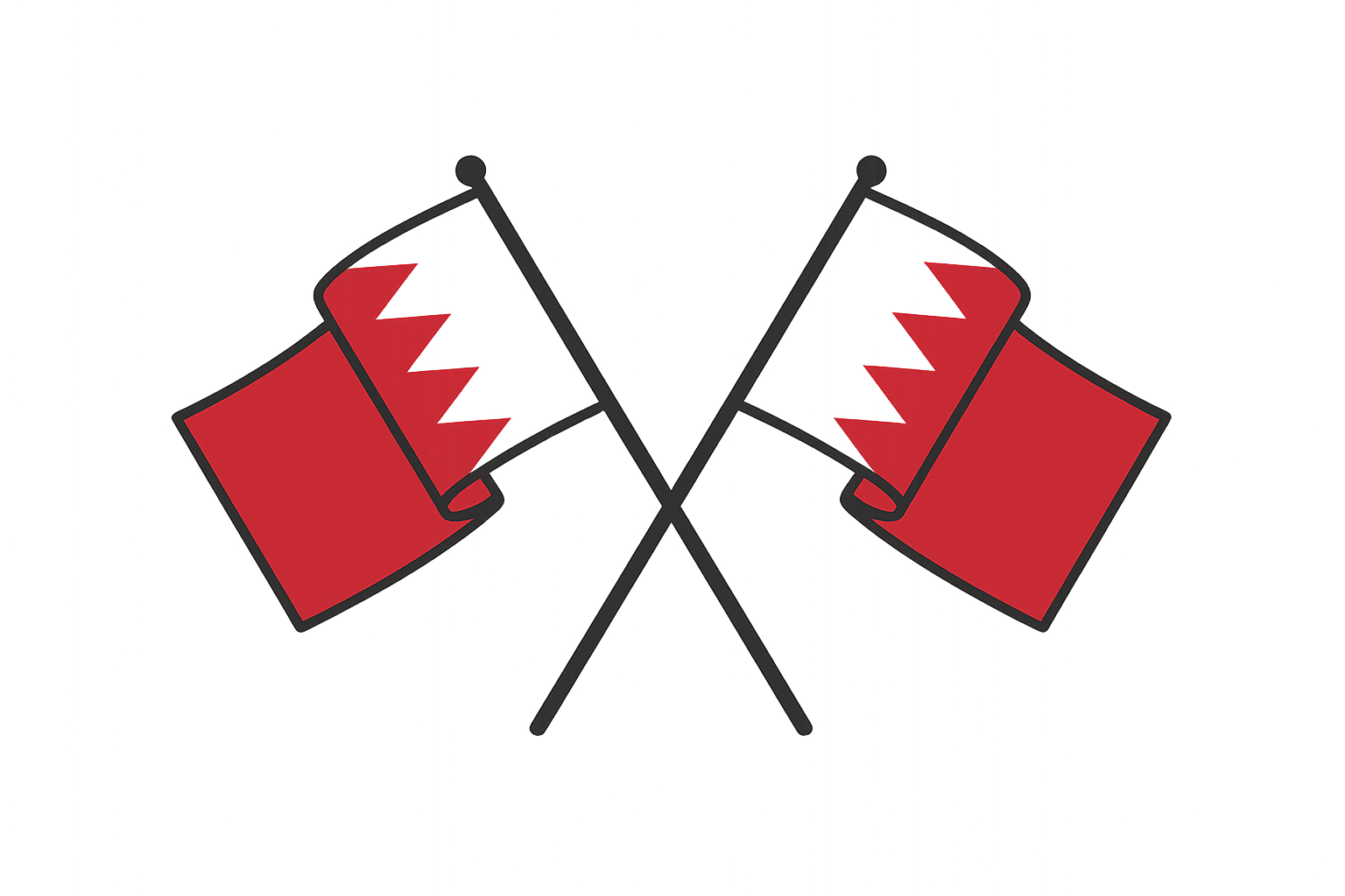 Crossed Icon Flags of Bahrain, Transparent Background