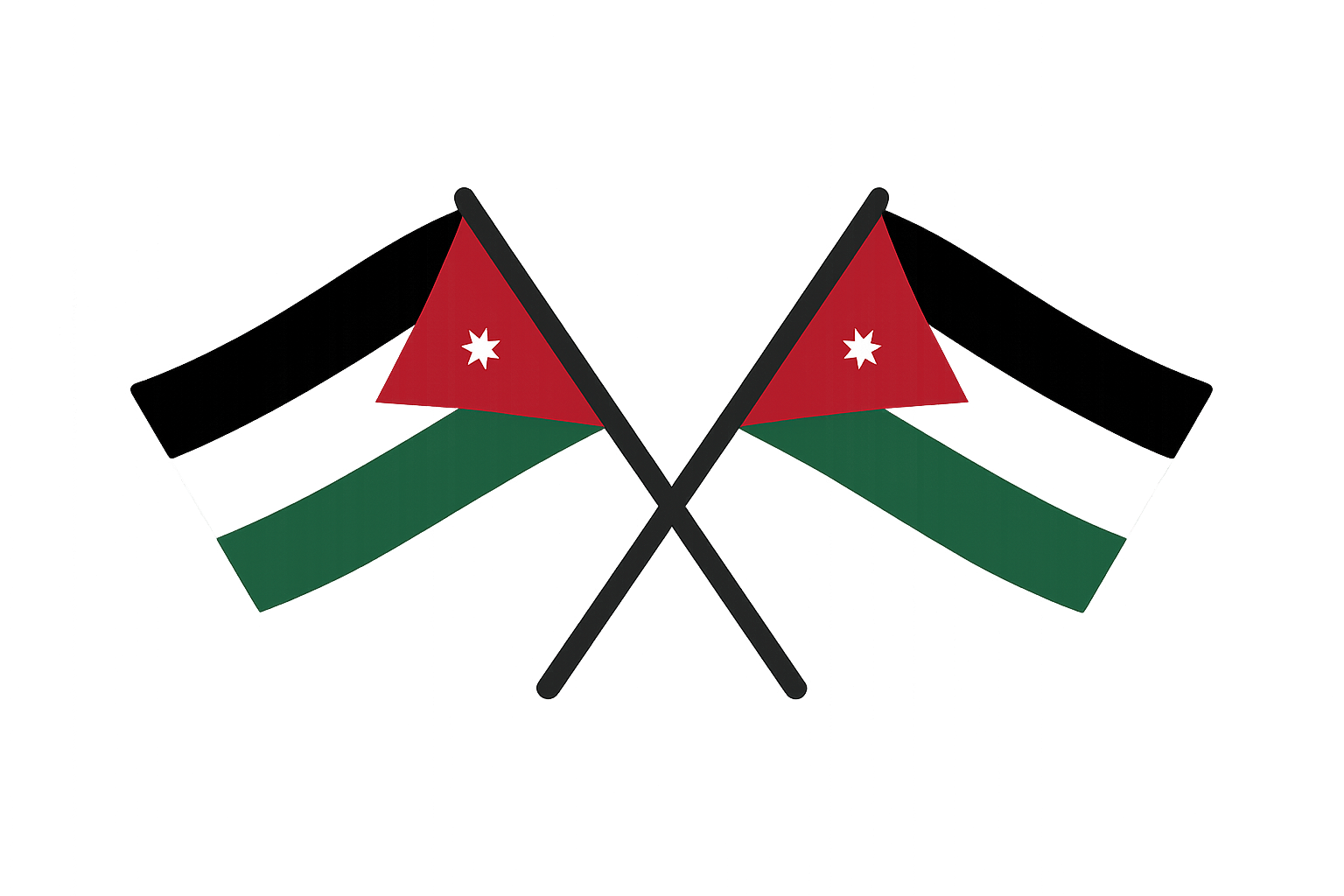 Crossed Jordan Flags Vector Transparent Background Icon