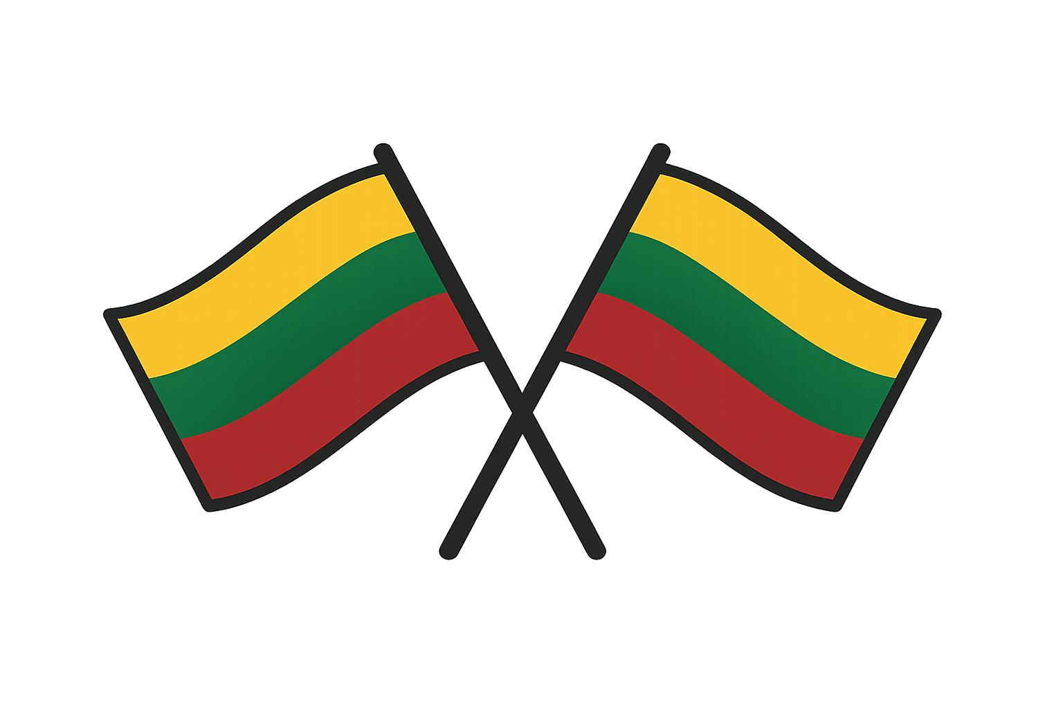 Crossed Lithuania Flags Icon Transparent Background