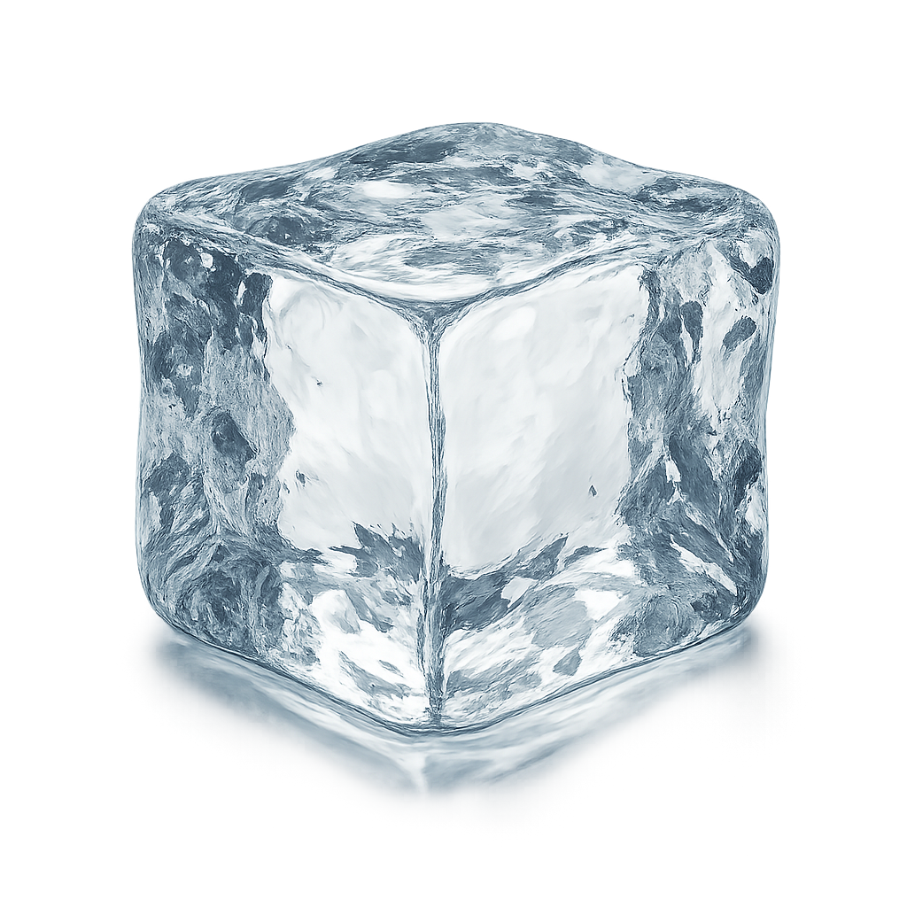 Crystal Clear Ice Cube On Black Background With Sharp Edges And Modern, Cool Visual