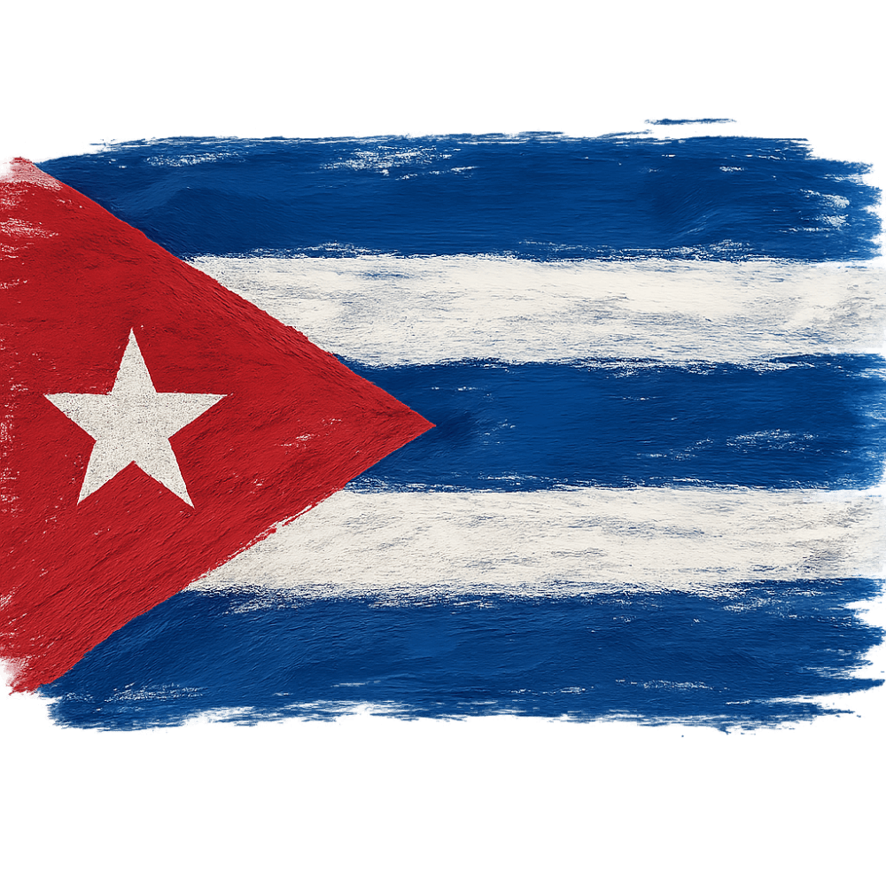 Cuba Flag Brush Stroke Texture transparent background