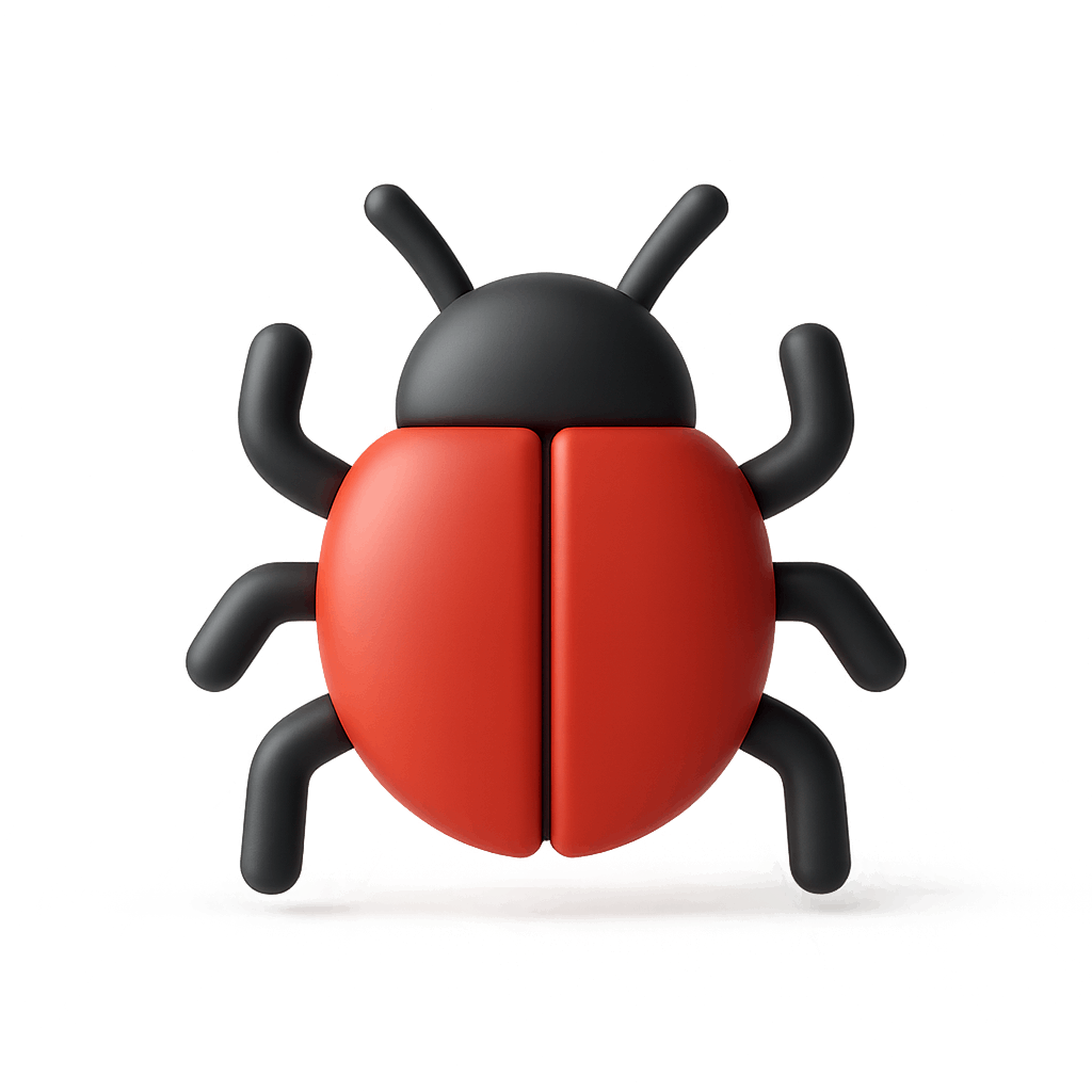 Cute 3D Red Ladybug Bug Icon