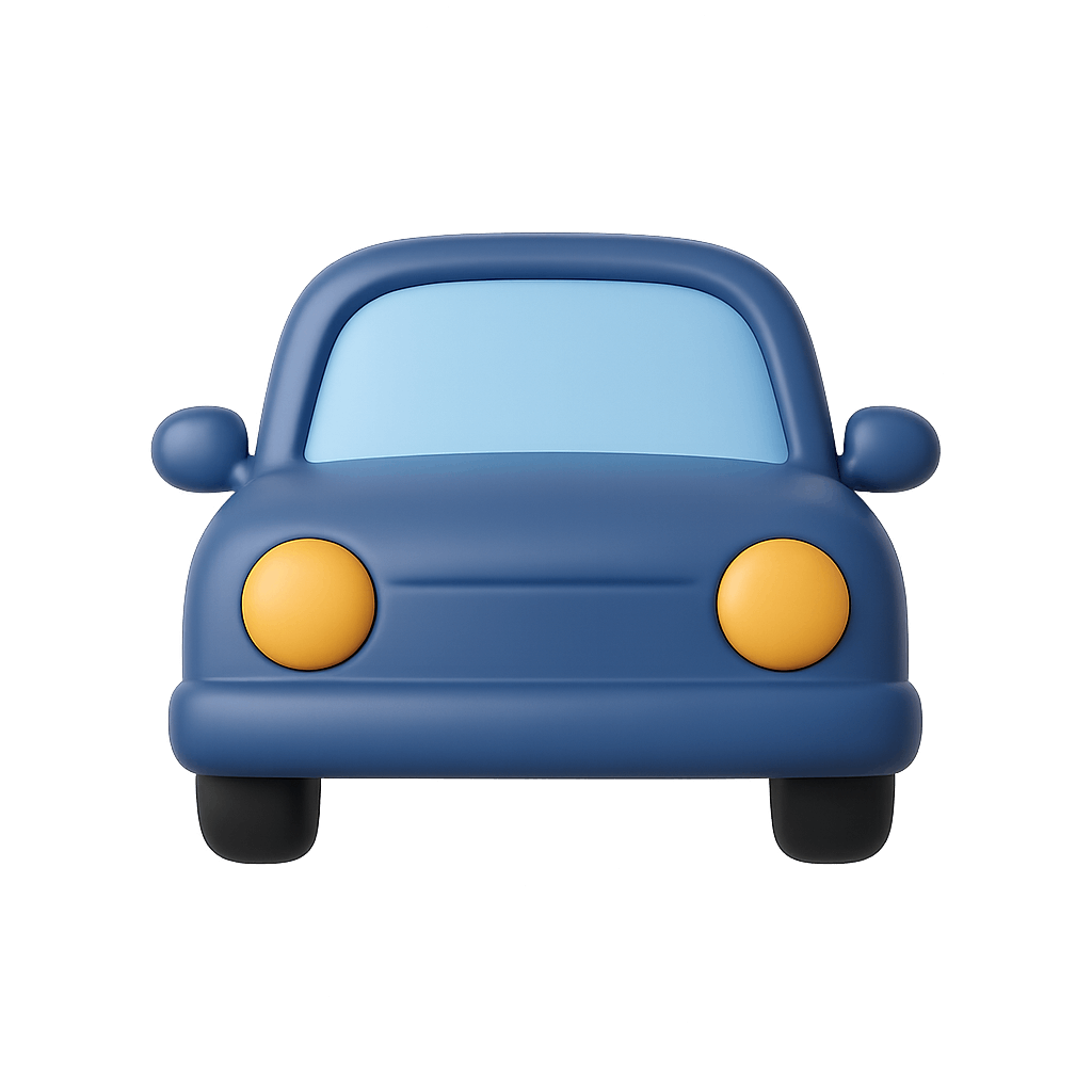 Cute Blue 3D Car Vehicle Transport