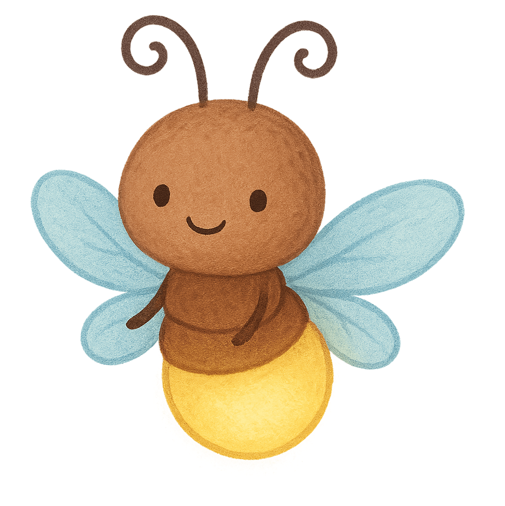 Cute Firefly Insect Watercolor with Transparent Background