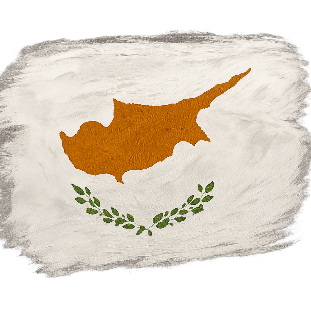 Cyprus Flag Brush Stroke Texture transparent background