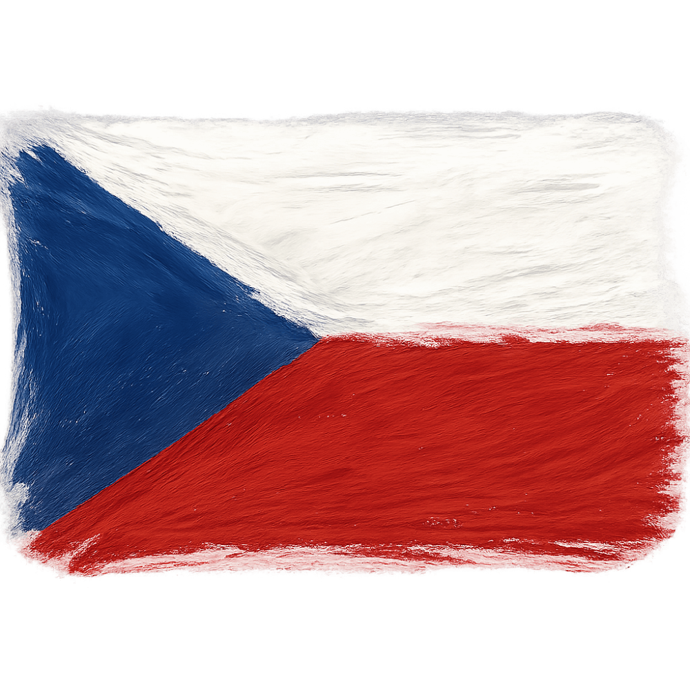 Czech Flag Brush Stroke Texture transparent background