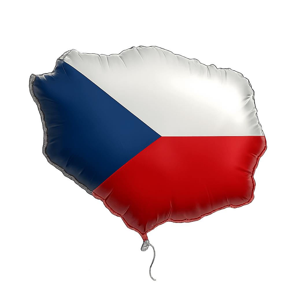 Czech Republic Map Flag Balloon transparent background