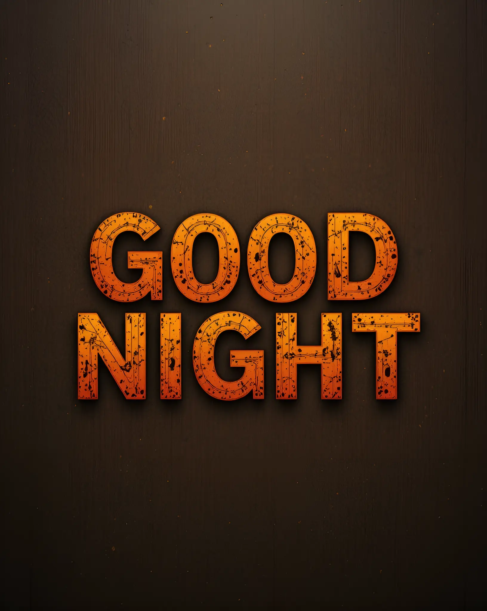 Text Effect Design of the Phrase Good Night in Golden Colors