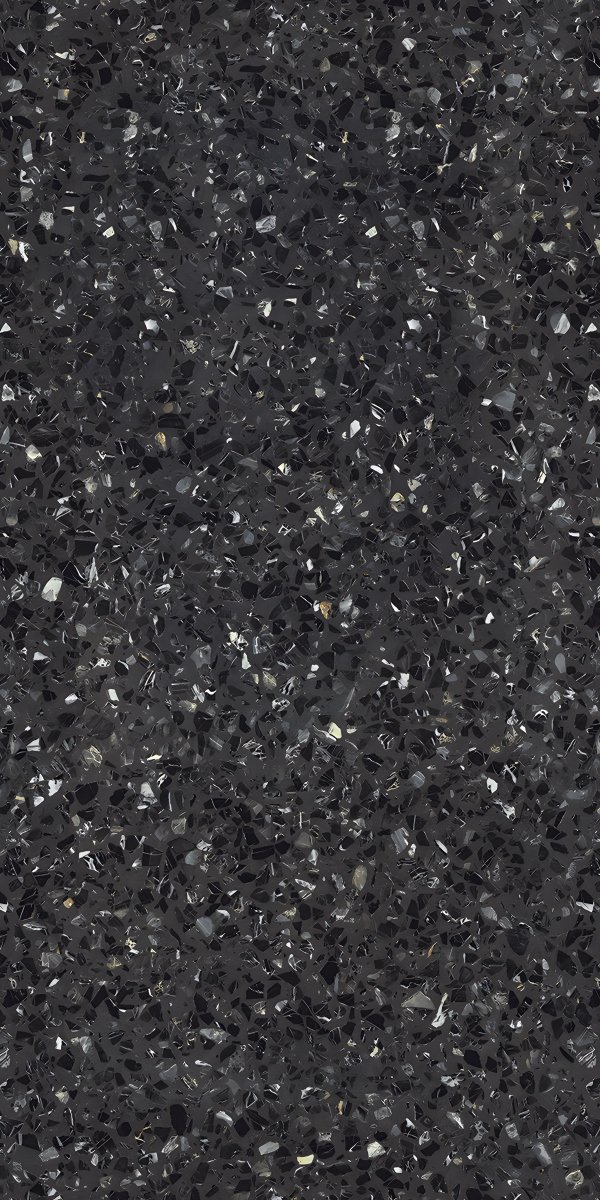 Dark Black Terrazzo Aggregate Stone Texture