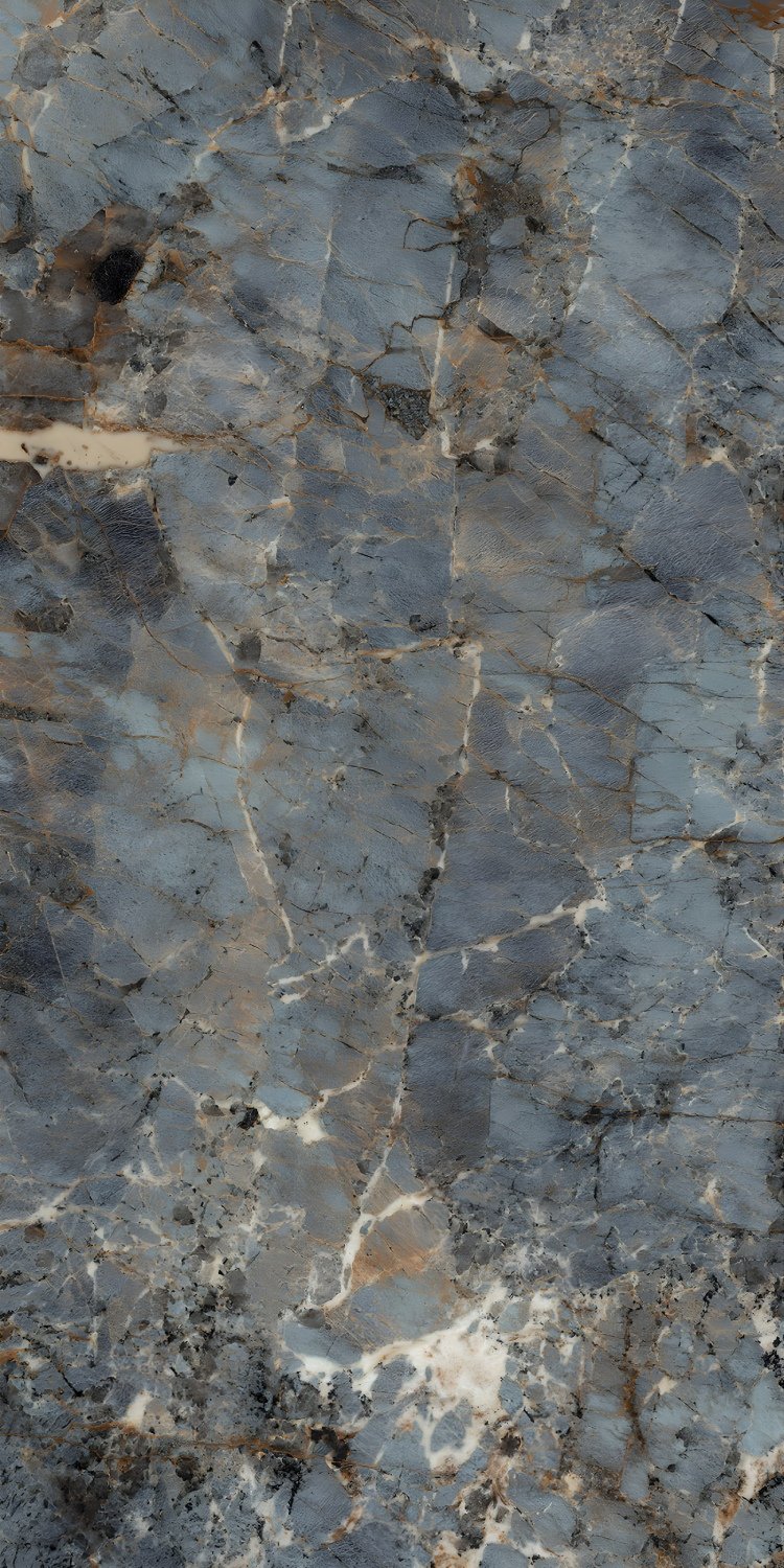 Dark Blue and Gray Veined Marble Slab