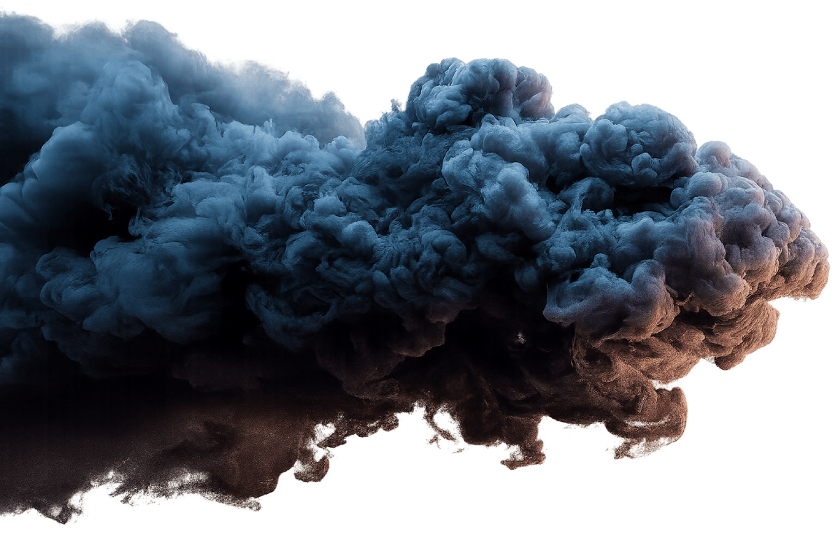 Dark Blue Smoke Vapor Transparent Background Overlay