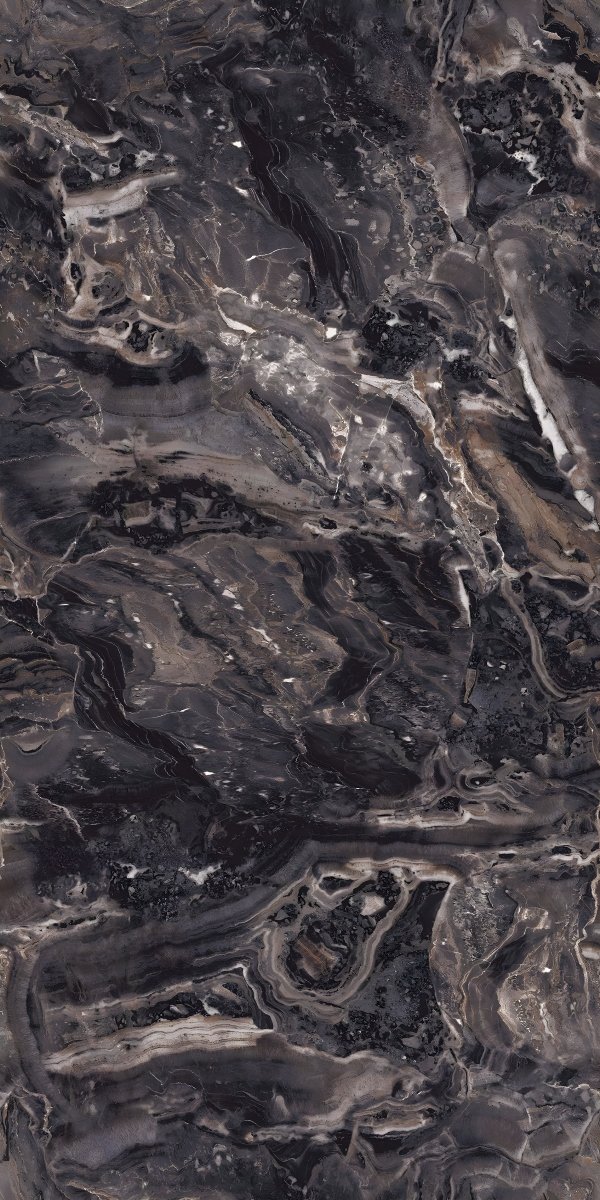 Dark Brown Black Flowing Marble Onyx
