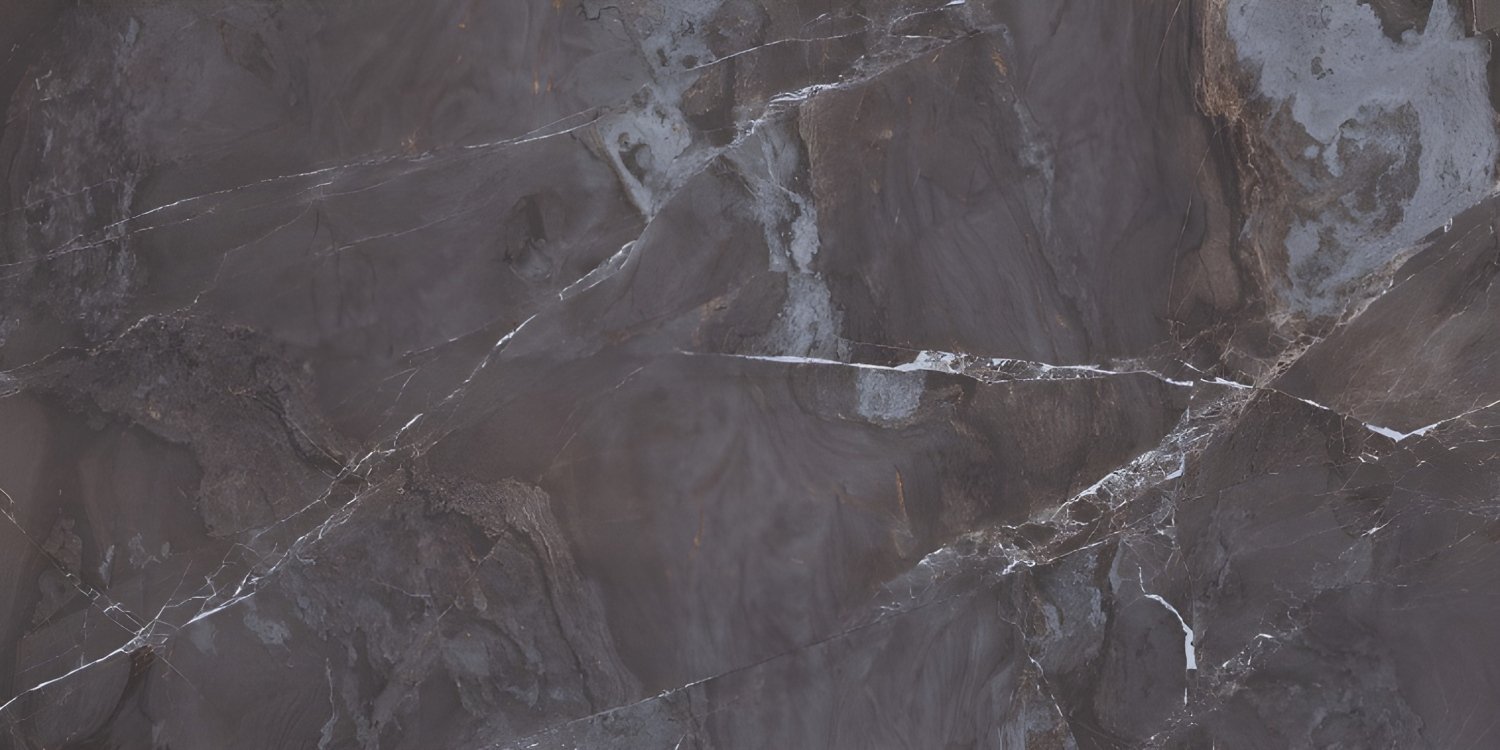 Dark Brown Marble Slab with White Veining Texture