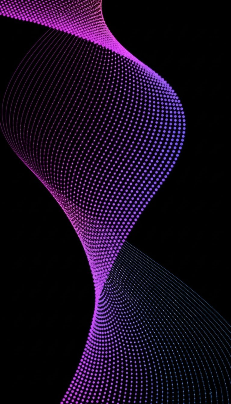 Dark Digital Dot Wave Flow Mobile Wallpaper
