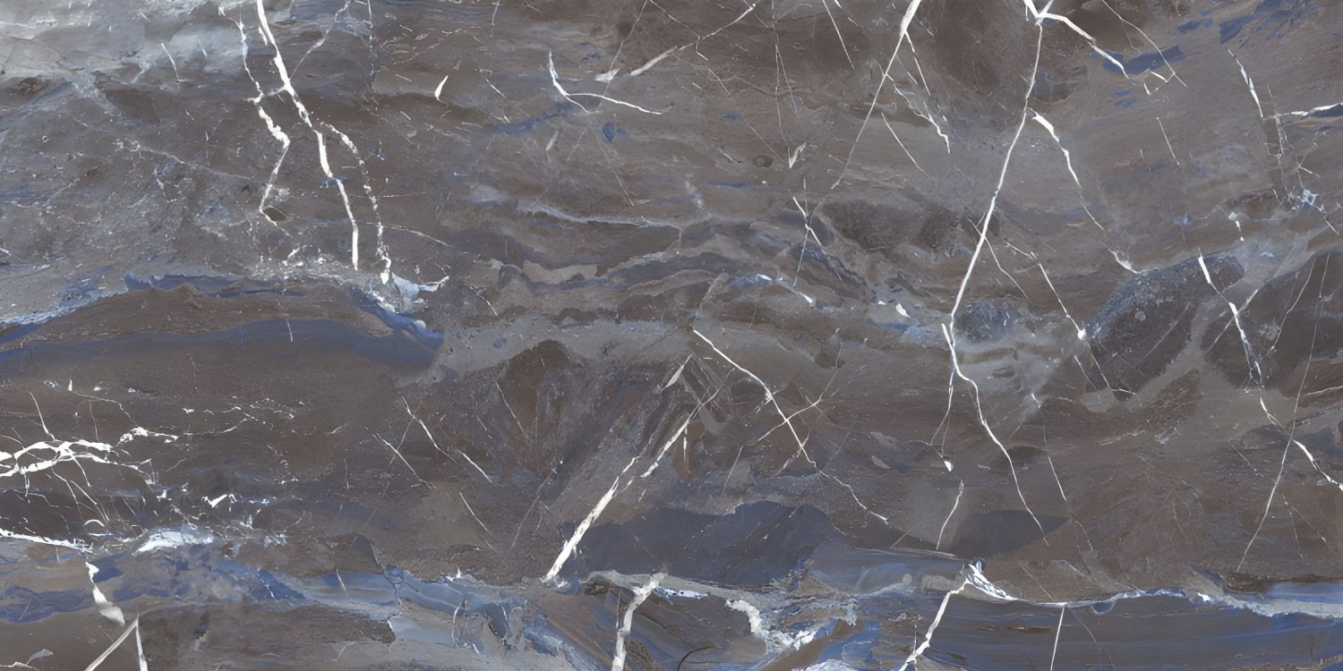 Dark Taupe Marble with Blue and White Veins