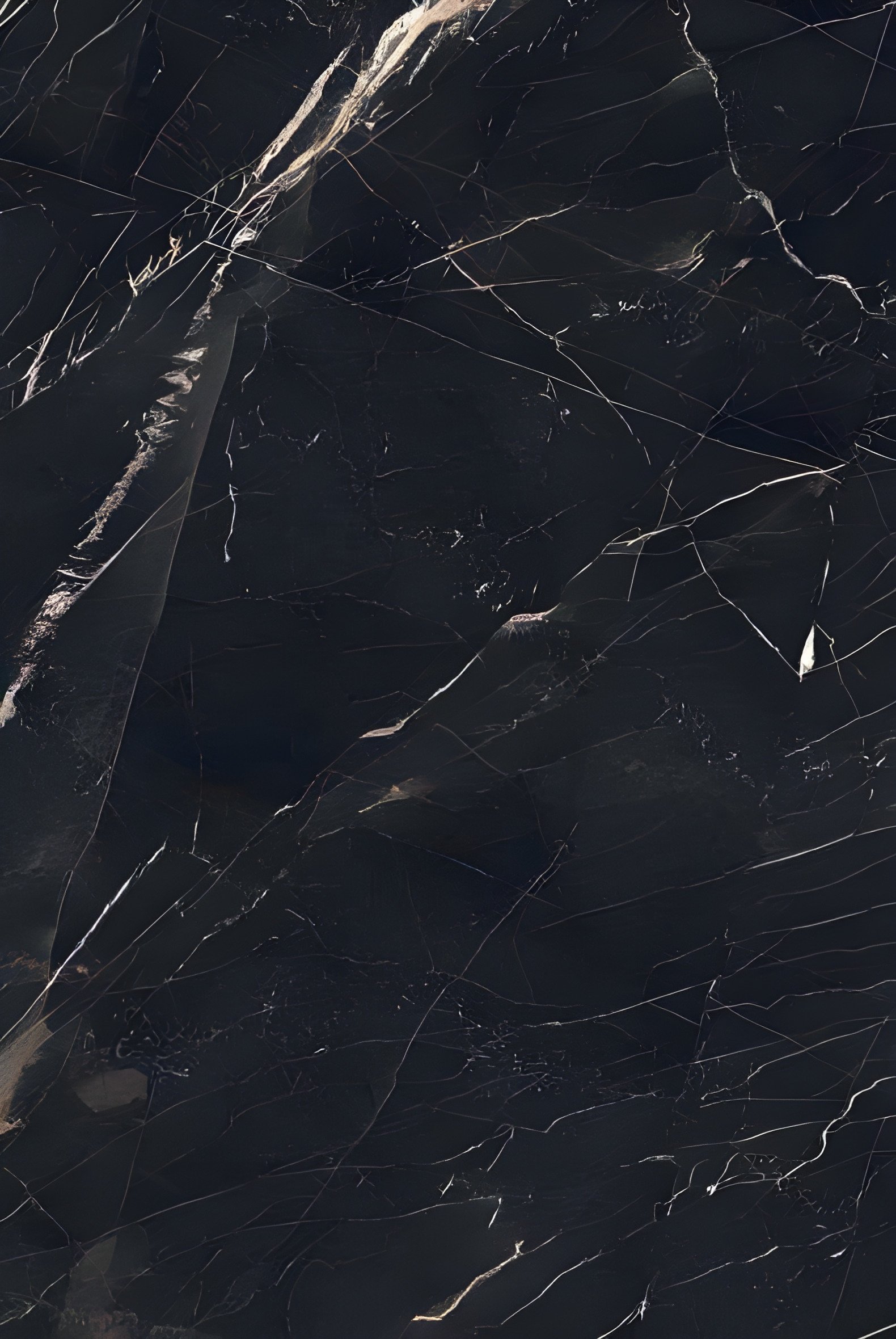 Deep Black Marble with White Veins