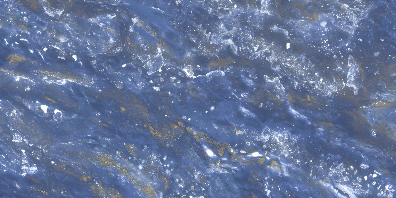 Deep Blue Marble with White Gold Speckles