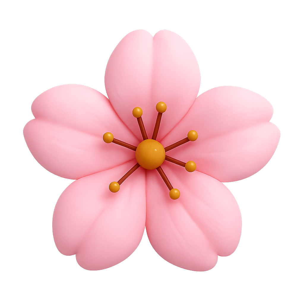 Detailed Pink Sakura Blossom Against Transparent Background for Design Purposes
