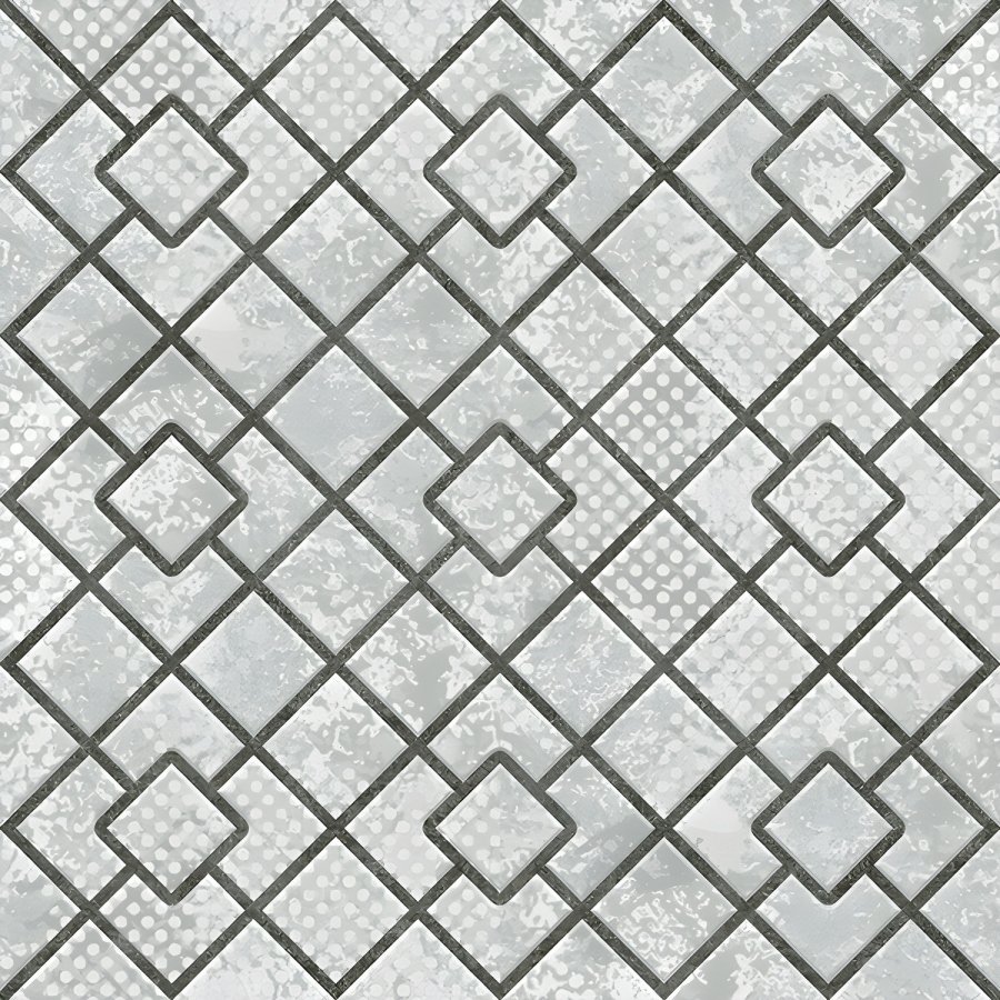 Distressed Geometric Diamond Grid Seamless Tile