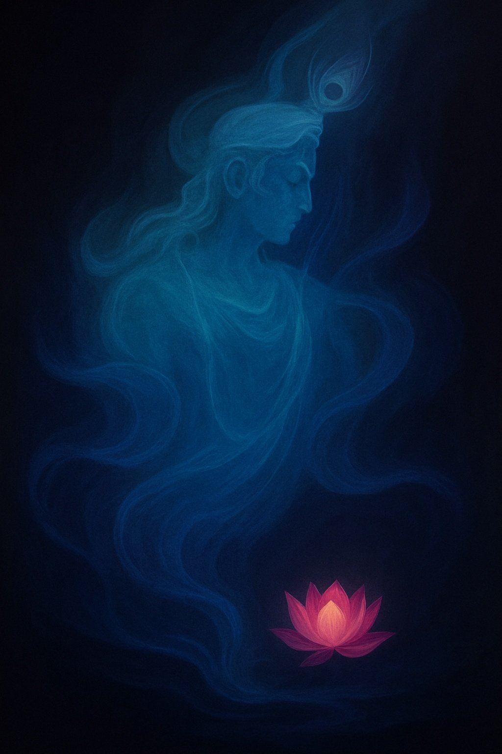 Divine Spirit Lotus Flower Blue Mobile Wallpaper