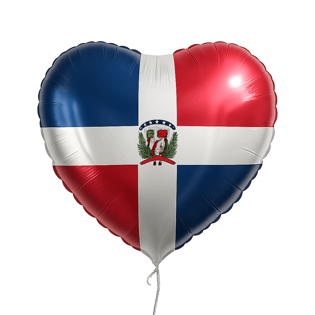 Dominican Republic Flag Heart Balloon transparent background