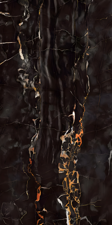 Dramatic Black Marble Texture with Gold Veins