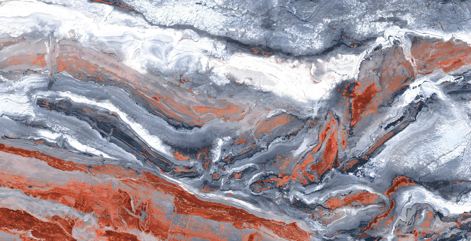 Dramatic Gray and Rust Flowing Stone Texture