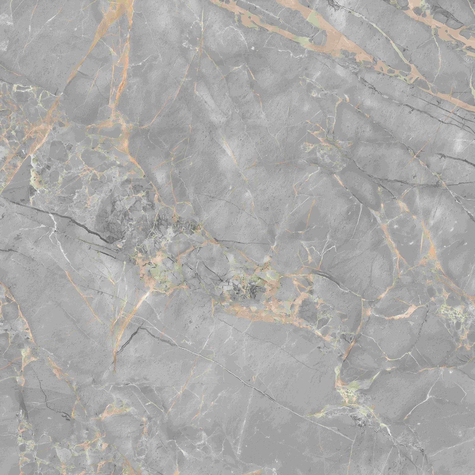 Dramatic Grey Marble Copper Gold Veining