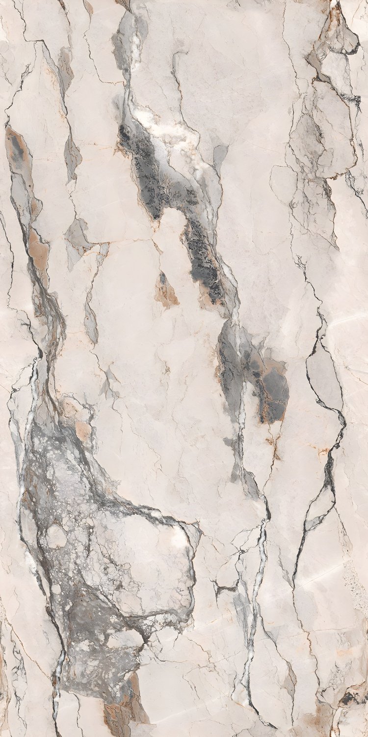 Dramatic White Marble with Bold Grey Veins
