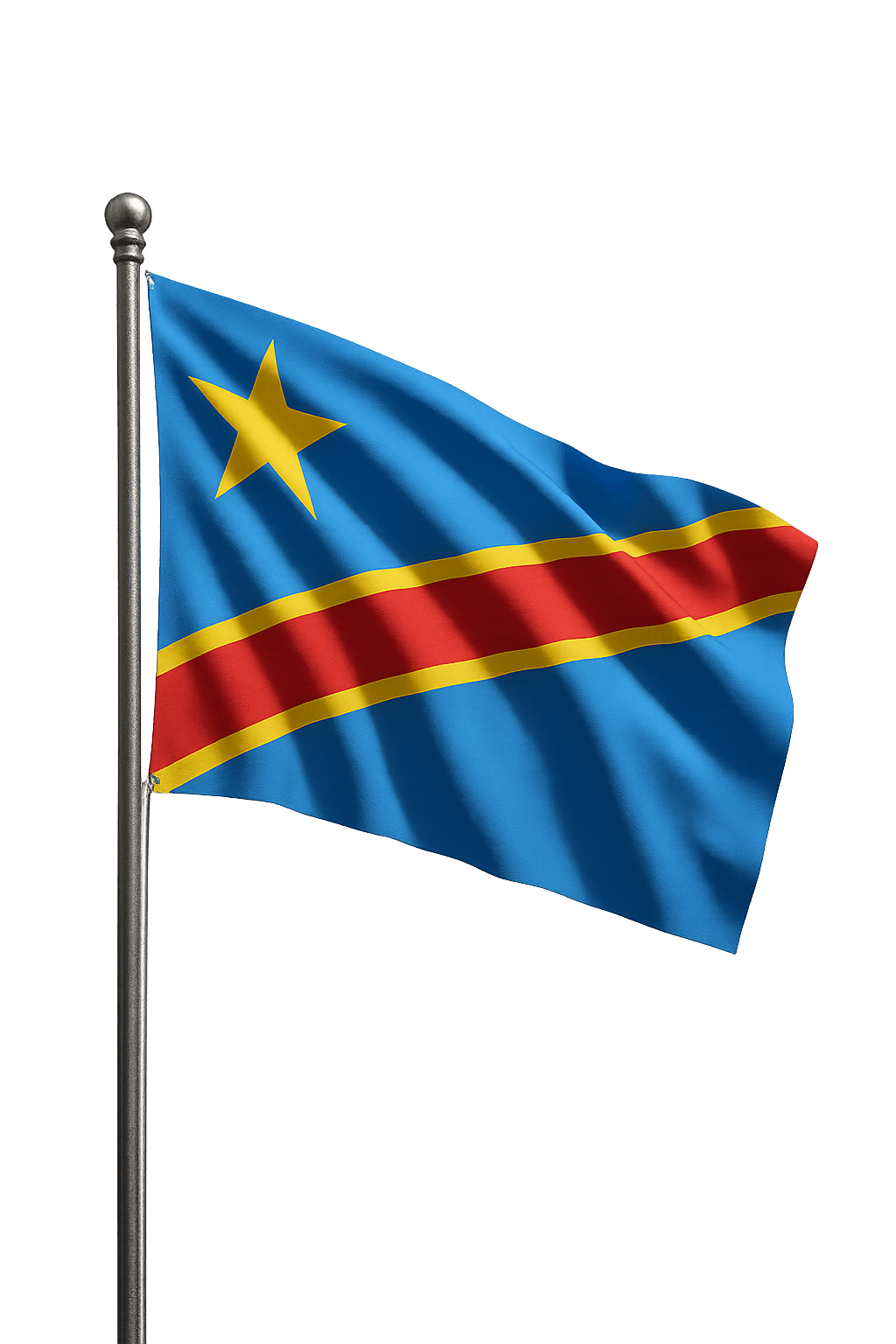 DRC Flag on Pole, transparent background
