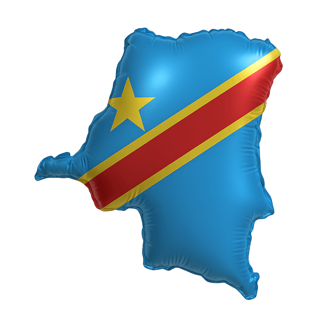 DRC Map Balloon Flag, transparent background