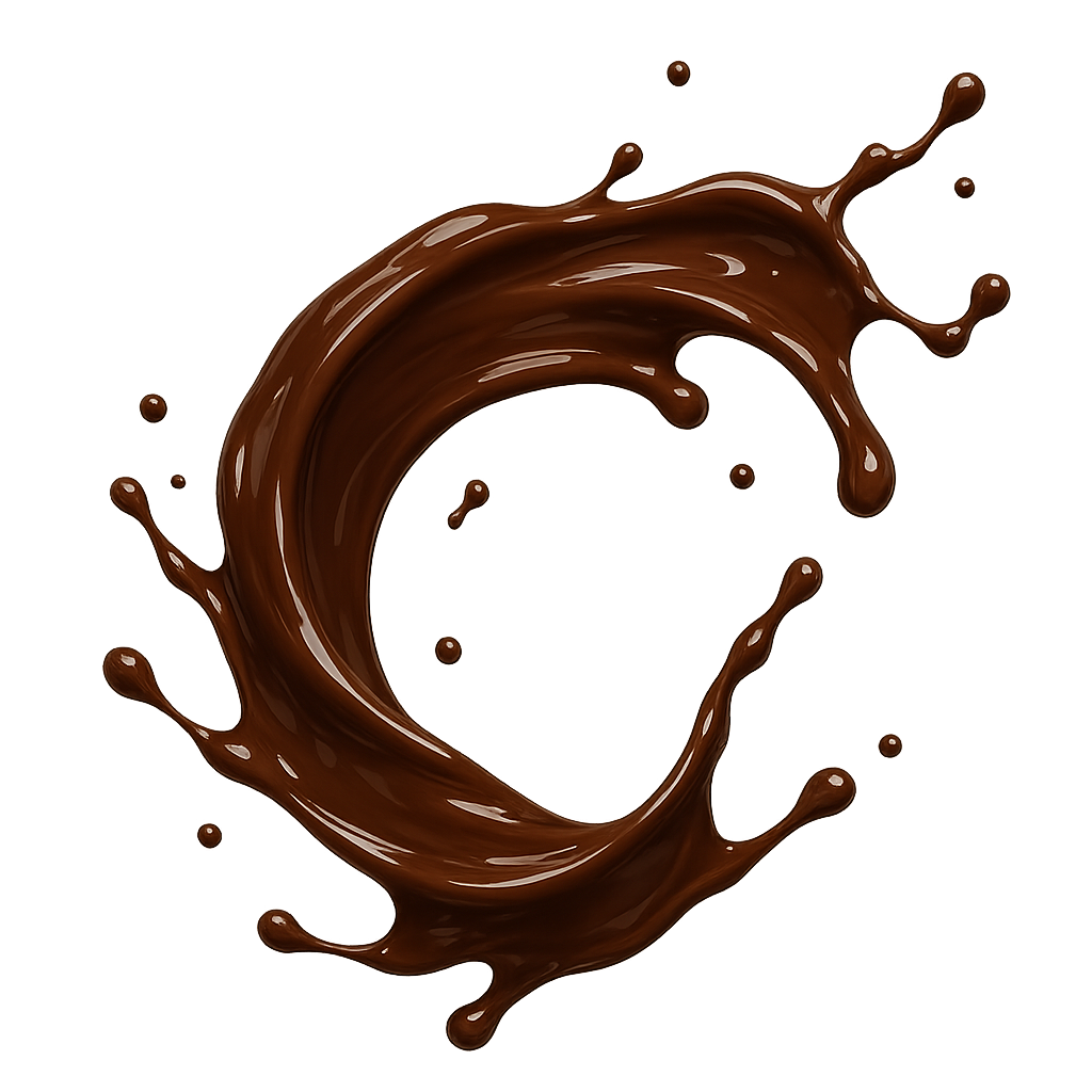 Dynamic Chocolate Splash and Swirl on Gray