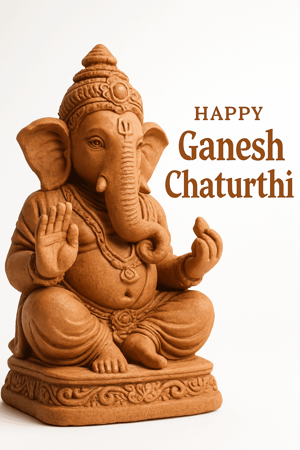 Eco-Friendly Clay Idol of Lord Ganesha for Ganesh Chaturthi Celebrations