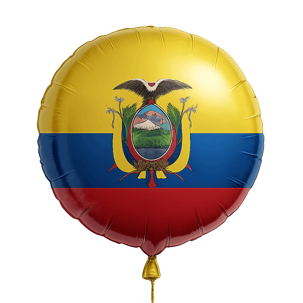Ecuador Flag Foil Balloon Mylar Transparent Background