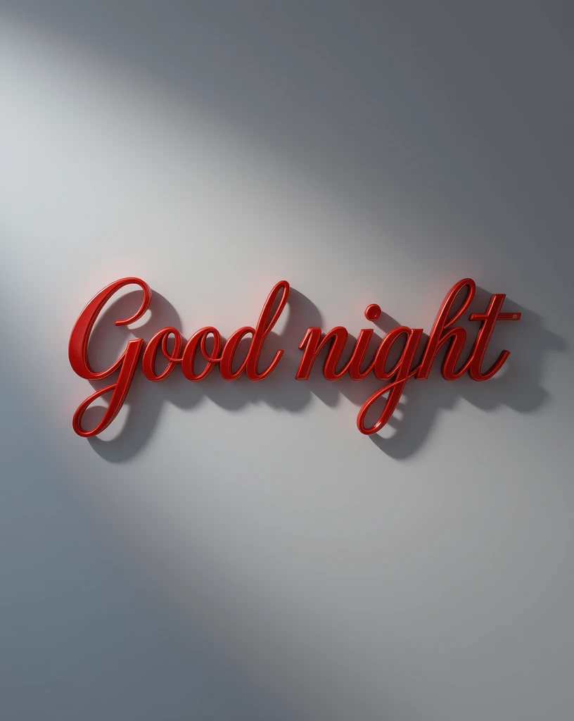 Elegant 3D Render of the Phrase 'Good Night' With Shadow Effect