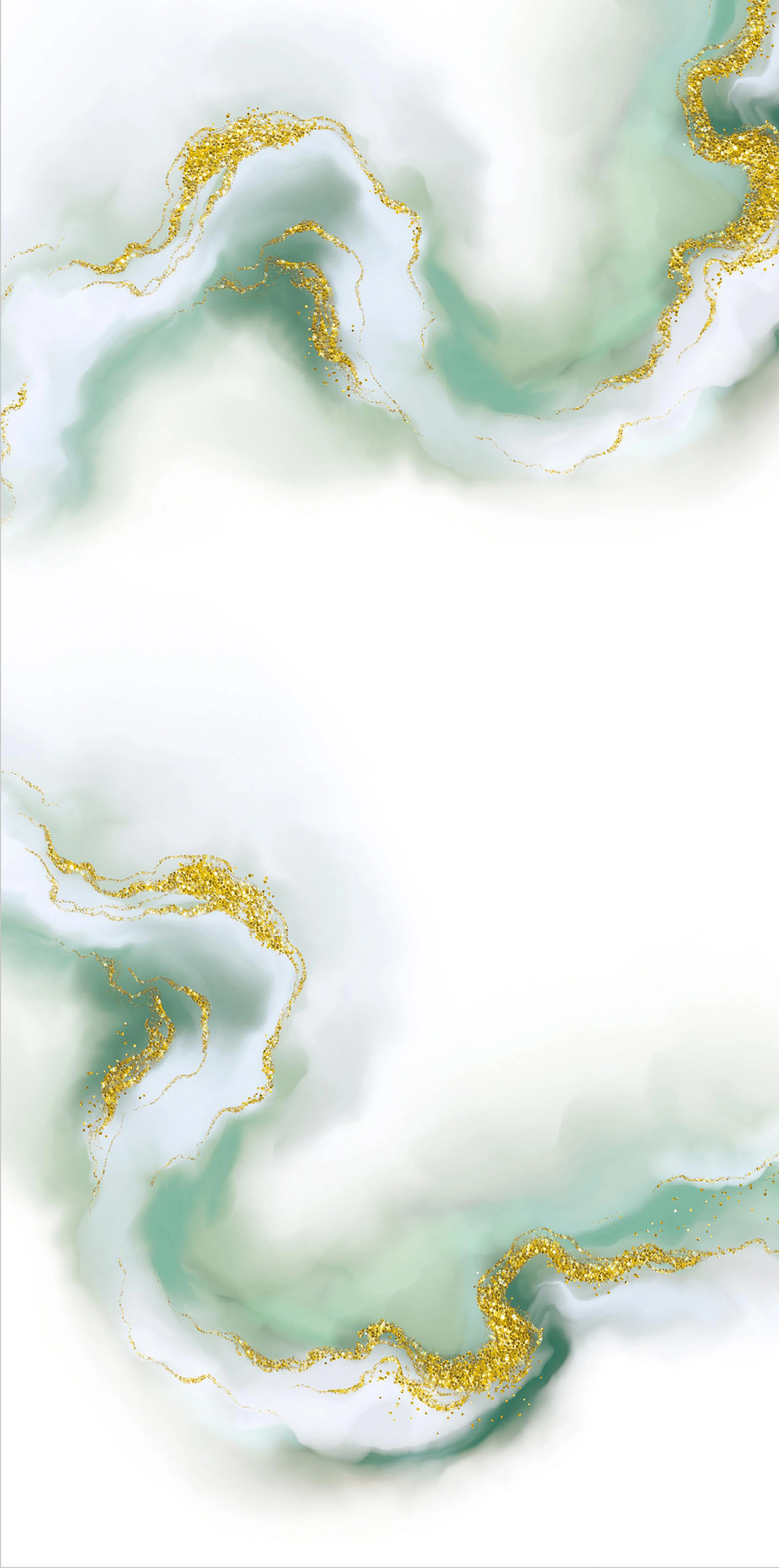 Elegant Abstract Art Design With Green And Gold Marble Accents