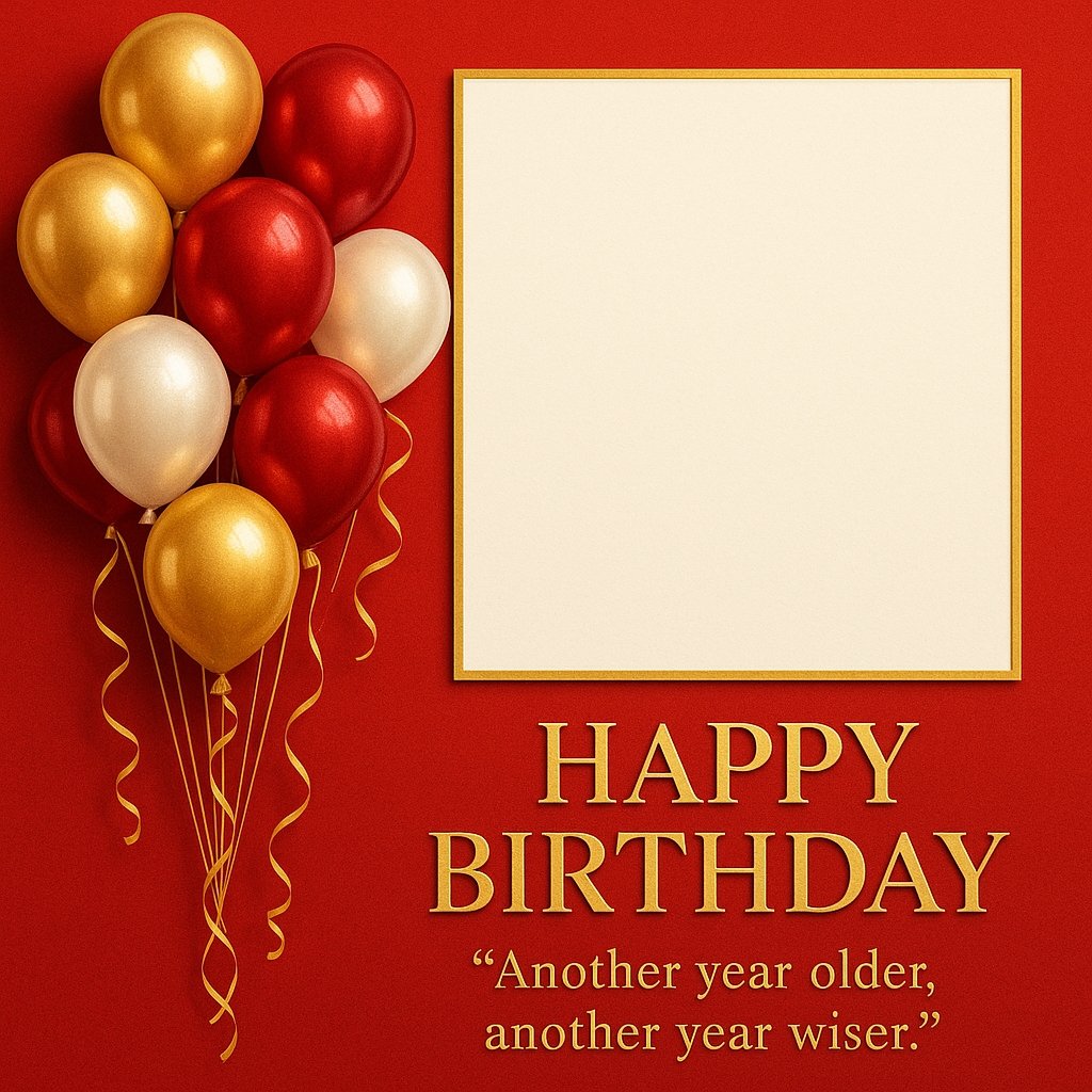 Elegant Birthday Greeting with Balloons and Space for Personalized Message