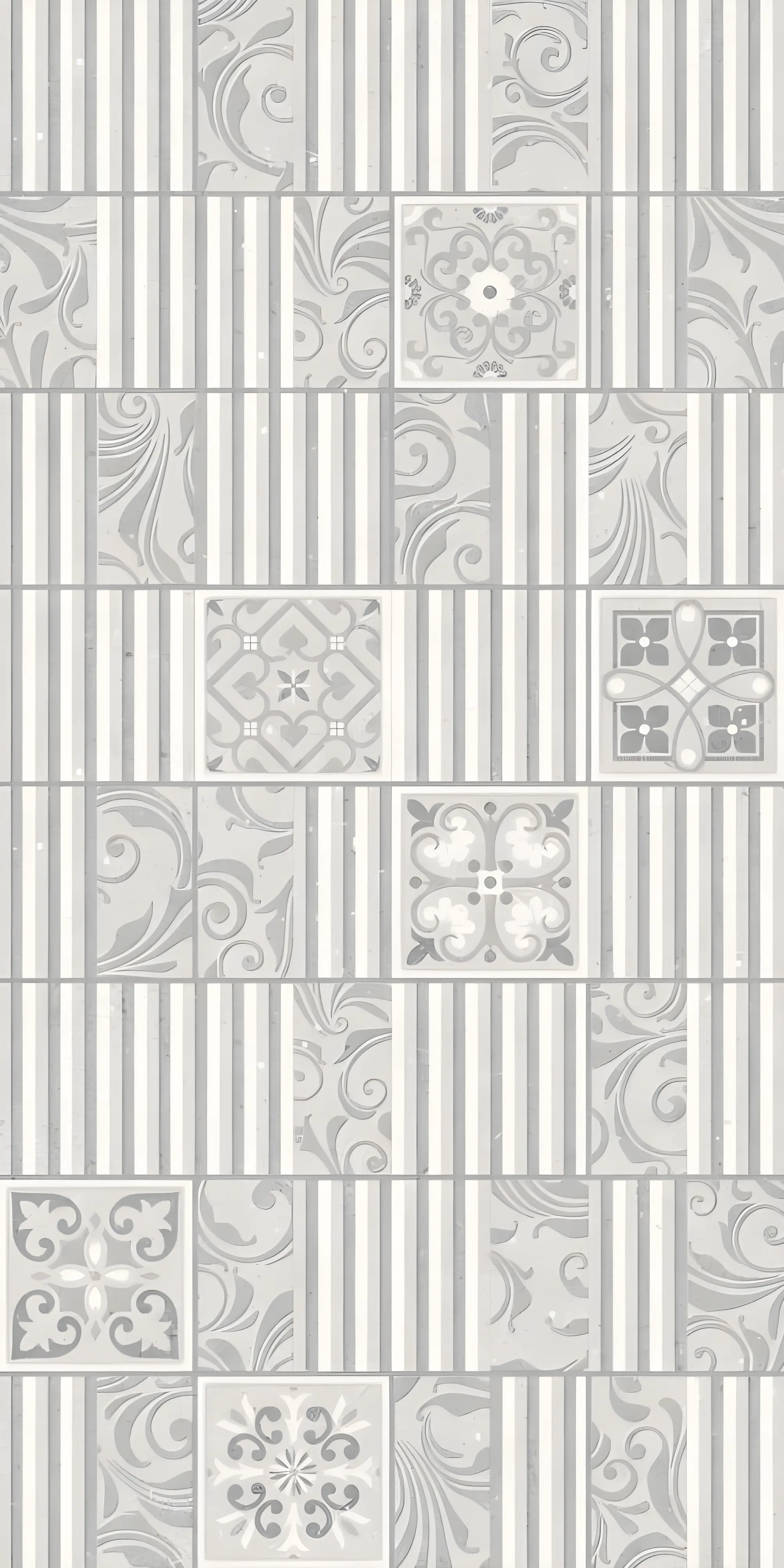 Elegant Decorative Tiles With Vintage Patterns and Neutral Tone Design