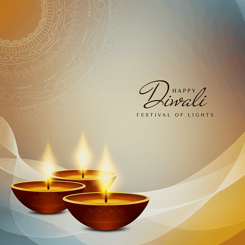 Elegant Diwali Candle Design Celebrating the Warmth of the Festival of Lights