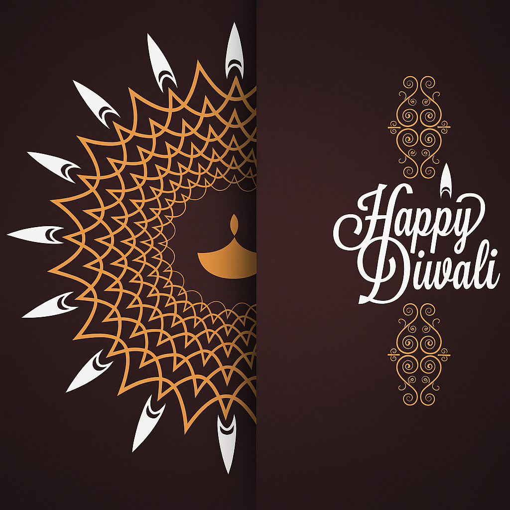 Elegant Diwali Design With Mandala Pattern and Warm Greetings