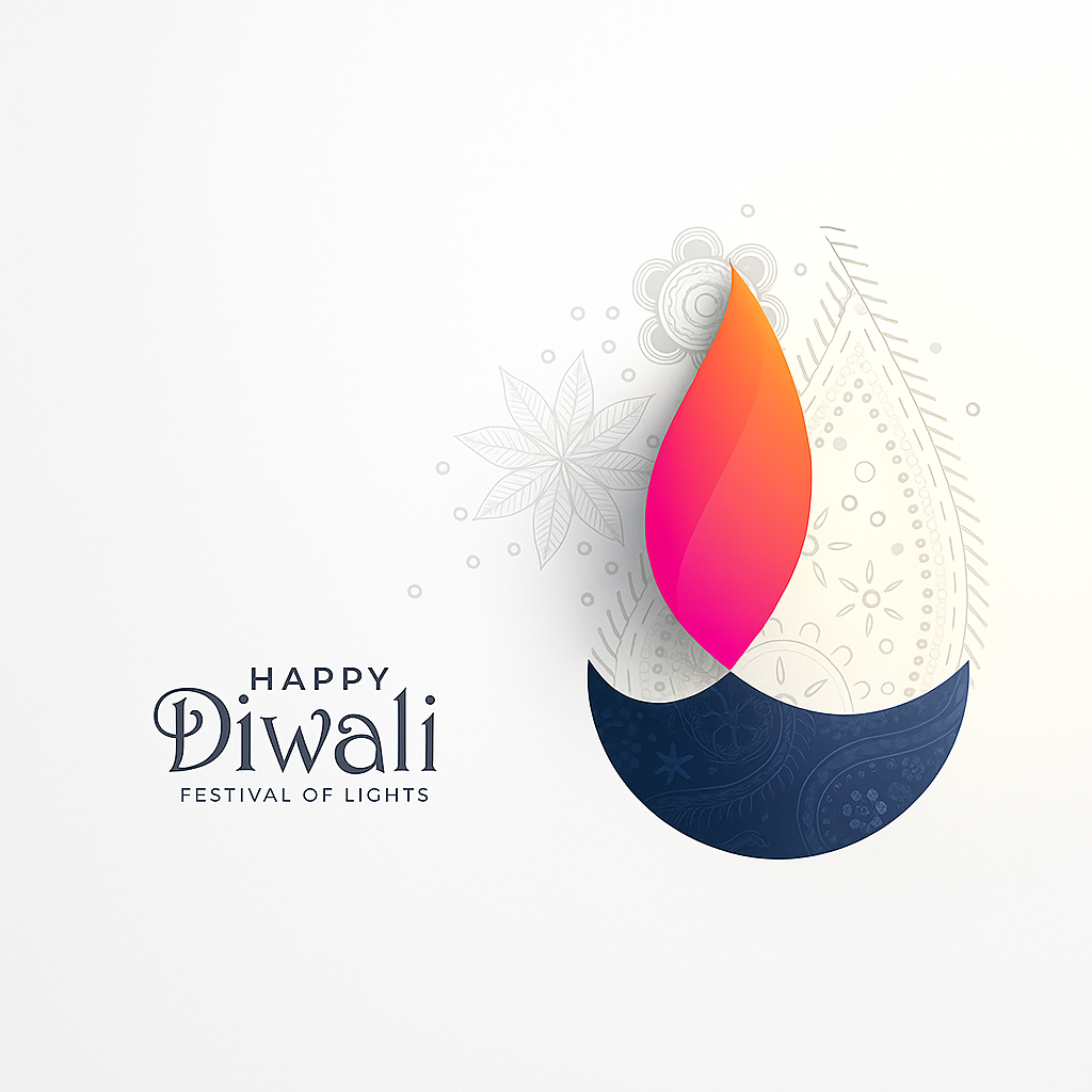 Elegant Diwali-Themed Design with Candle and Festive Patterns