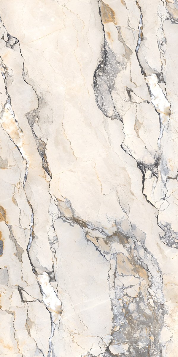 Elegant Ivory Marble with Black Gold Veins