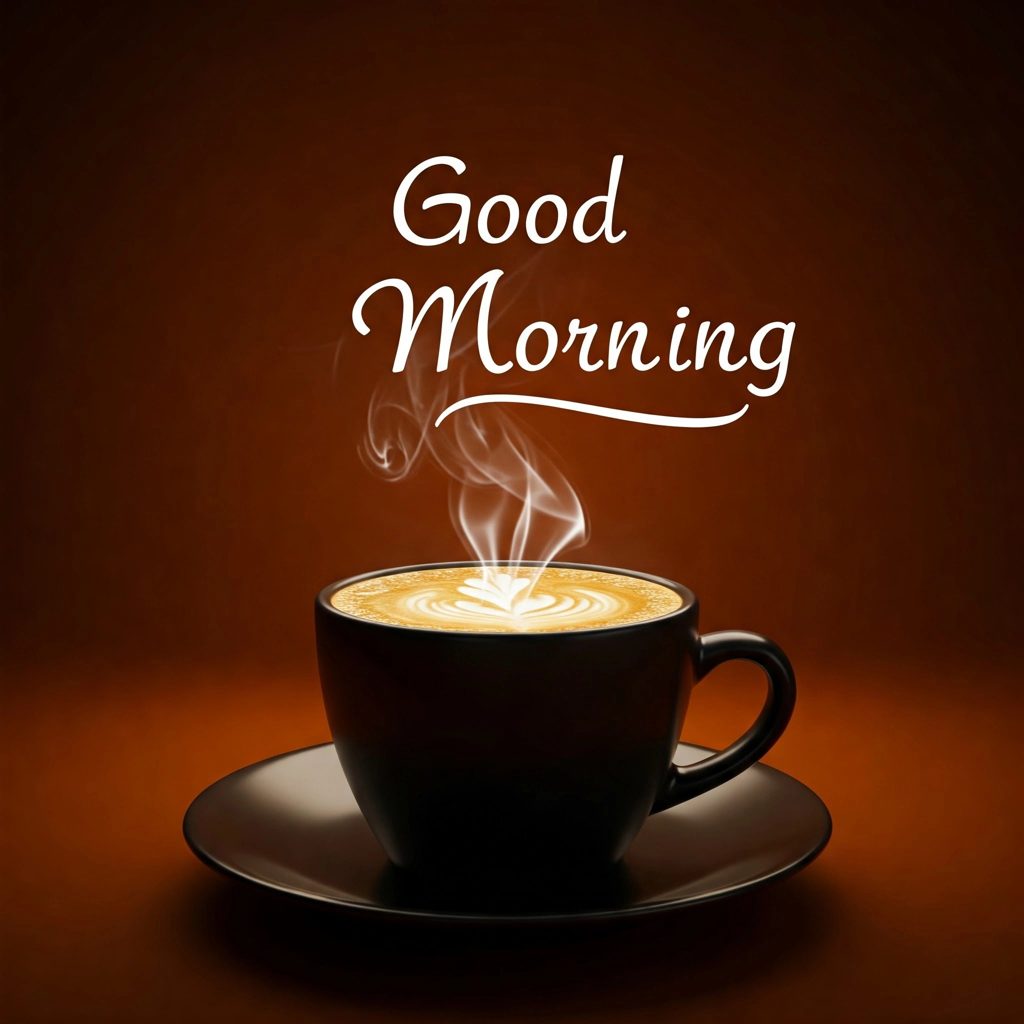 Elegant Morning Coffee Cup with Latte Art and Steam