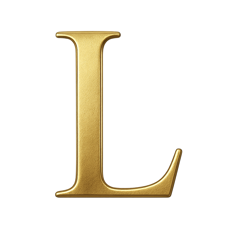 Elegant Textured Gold 3D Letter L