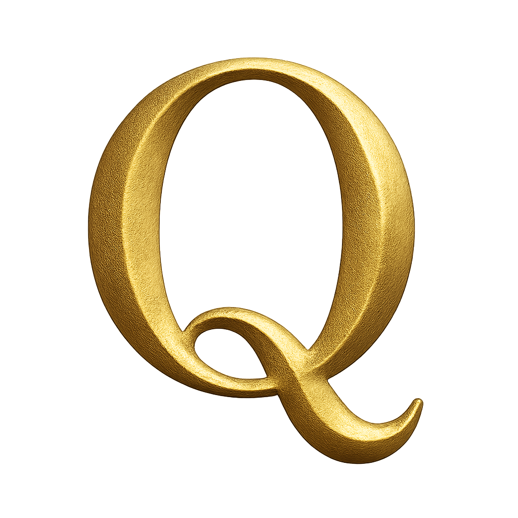 Elegant Textured Gold 3D Letter Q