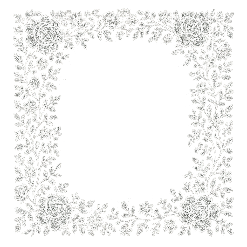 Elegant White Lace Floral Border Frame